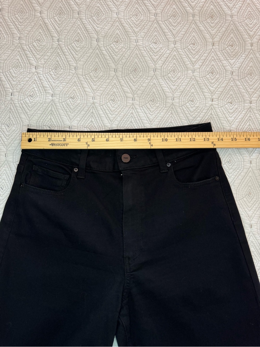 Paige Anessa 31" Wide Leg Jean High Rise Black Shadow, Size 27 - Picture 11 of 16